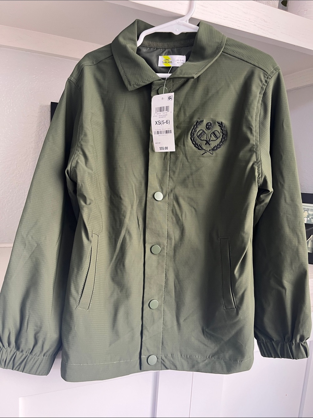 Epic Threads Olive Green Pickleball with Crest Detail